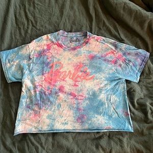 Vintage Official Barbie Brand tie-dye crop t-shirt